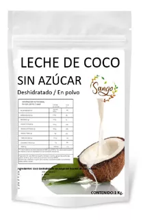 1 Kg De Leche De Coco En Polvo, Vegana Y Sin Azucar